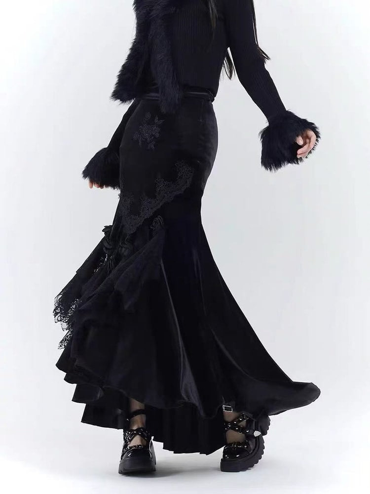 Women Black Gothic Dress, Slim Bodycon, Vintage Office Lady, Spring Clothing, Pure Color Outwear