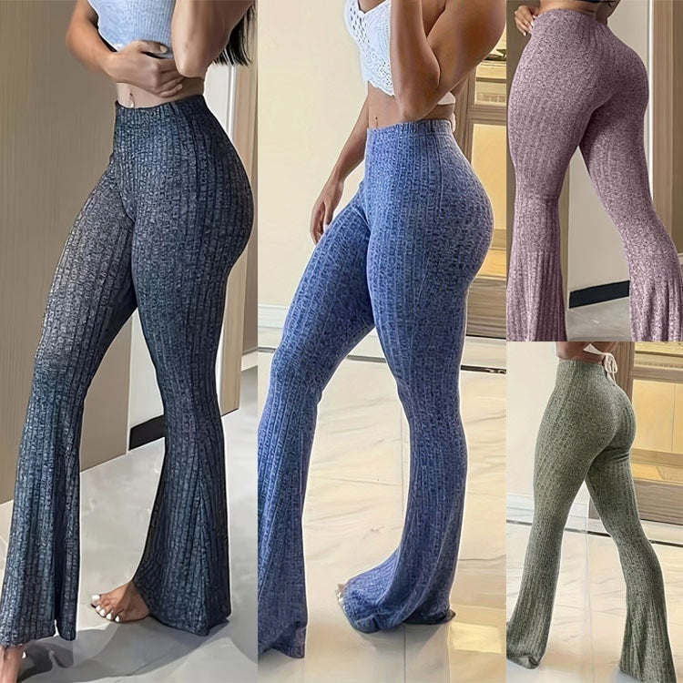 High Waist Slim Capris, Sexy Bell Bottom Flare Tights, Women Clothes, Streetwear Aesthetic Pants