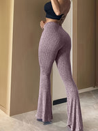 High Waist Slim Capris, Sexy Bell Bottom Flare Tights, Women Clothes, Streetwear Aesthetic Pants