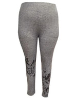 Butterfly Printed Leggings, Womens Plus Size, High Waisted Tights, Casual Long Pants for Spring and Autumn