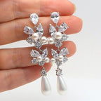Huitan Aesthetic Bridal Imitation Pearl Dangle Earrings Luxury Trendy Engagement Wedding Ear Accessories for Women Newly Jewelry